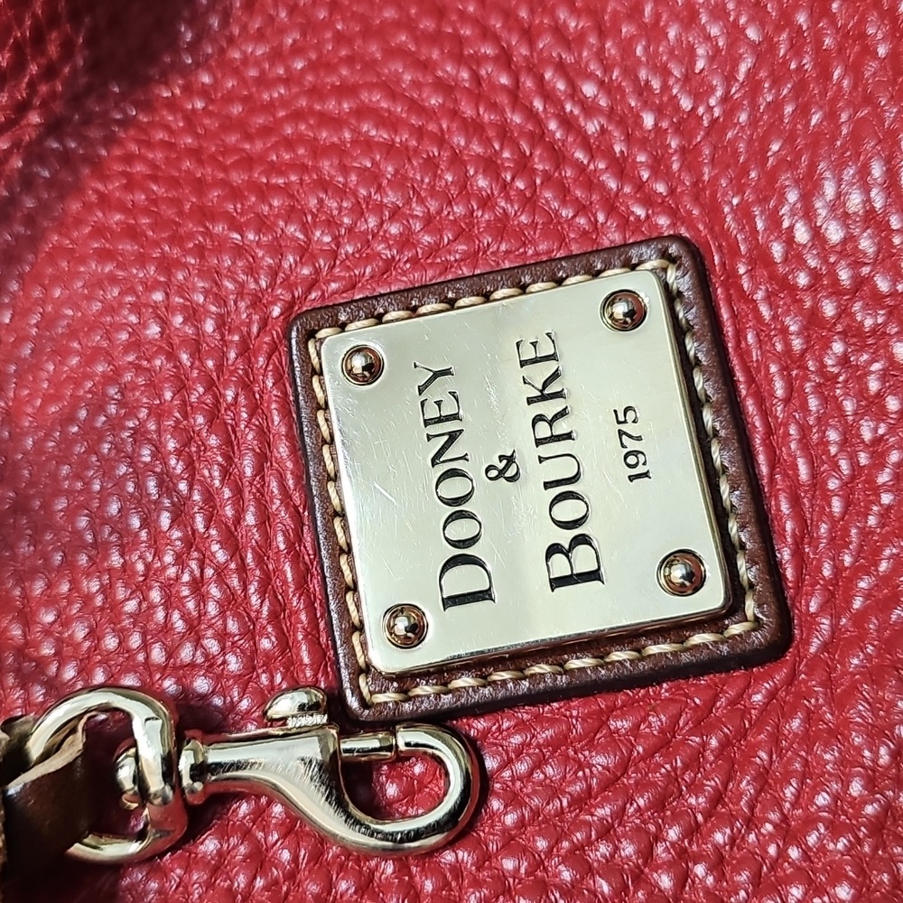 Dooney & Bourke Red Pebble Leather Drawstring  Bag EUC - Picture 5 of 15